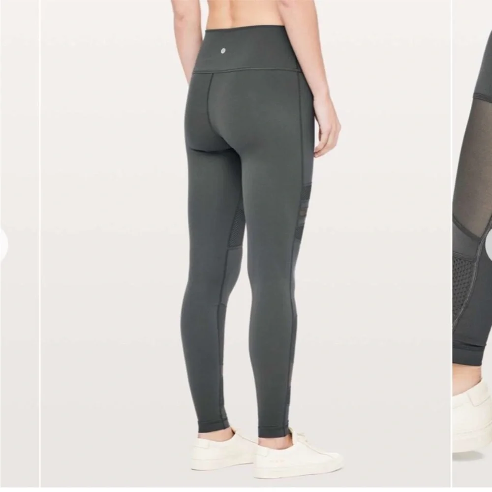 Lululemon Wunder Under High Rise Mesh Leggings Women’s Size 6‎ Melanite 28